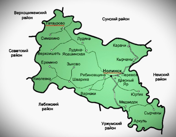 Географическое положение с. Татаурово.